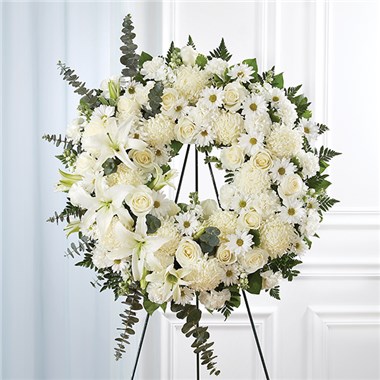 Serene Blessings™ White Standing Wreath