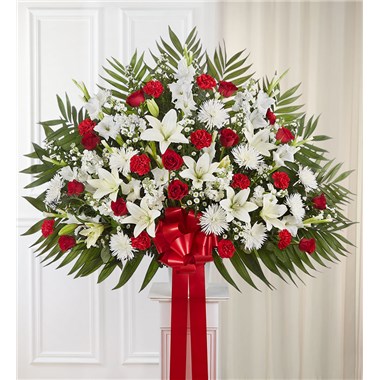 Heartfelt Sympathies™ Standing Basket- Red & White