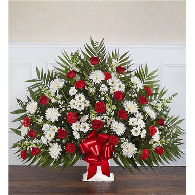 Heartfelt Tribute™ Floor Basket- Red & White