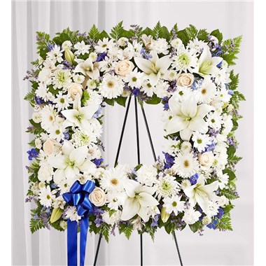 Sentimental Solace Wreath™ - Blue & White