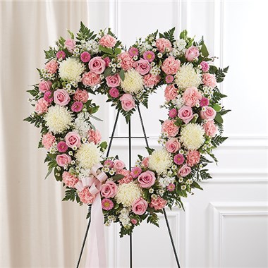 Always Remember™ Floral Heart Tribute- Pink