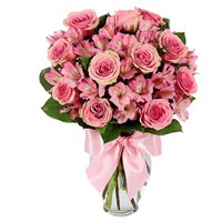 Rose & Alstroemeria Blush flower bouquet for sale for Mother's Day, available at Ingallina's Gifts