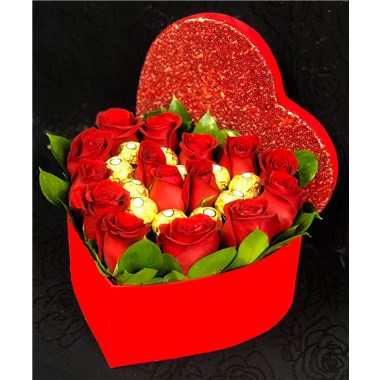 Heart Box W/ Ferro Chocolates